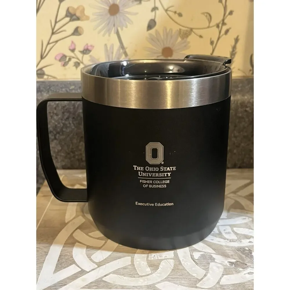 Stanley Everyday Camp Mug 12oz with Lid - Matte Black OSU Ohio State - Picture 2 of 4